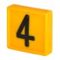 Plaquette numéro #4, collier d'identification, jaune, 10/pqt