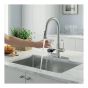 Pull-Out Kitchen Faucet & Glass Rinser - Brushed Nickel