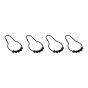 Shower Curtain Hooks - 1.5" x 2.83" - Black - 12/Pkg