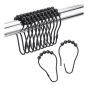 Shower Curtain Hooks - 1.5" x 2.83" - Black - 12/Pkg
