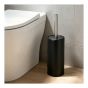Brosse de toilette en acier inoxydable, 3,86" x 9,33" x 13,9", noir
