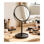 Miroir de table double face, 6,7" x 12", noir mat