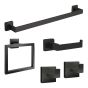 Ensemble d'accessoires de salle de bain muraux, noir, 5 pcs