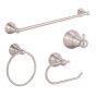 Ensemble d'accessoires de salle de bain mural, nickel, 4 pcs