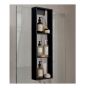 Niche de douche autoportante, 12" x 36", noir mat