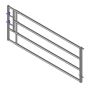 Barrière complète LV4 galvanisée, 1 entretoise, ajustable 3 à 4 m