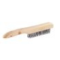 Brosse d’acier avec manche court et courbé, 4 X 16 rangées