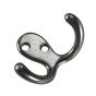 Crochet double de 3" pour garde-robe/penderie, nickel antique, 72 mm x 49 mm