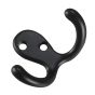 Crochet double de 3" pour garde-robe/penderie, noir, 72 mm x 49 mm