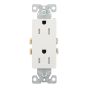 Prise double inviolable, 15 A, blanc, 1/pqt