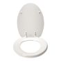 Elongated Enameled Wood Toilet Seat - White - 14.19" x 17.31"
