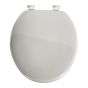 Elongated Enameled Wood Toilet Seat - White - 14.19" x 17.31"