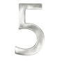 Modern house number #5 - Satin nickel - 4"