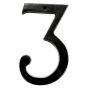 Chiffre Héritage en aluminium #3, noir mat, 4"