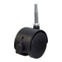 Dual-wheel furniture caster with brake - Model: Wood stem - 2"