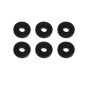 Rondelle plate, 9/16", noir,  6/pqt