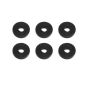 Rondelle plate, 19/32", noir,  6/pqt