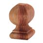 Brown Treated Wood Williamsburg Ball - 4" x 4" x 6"