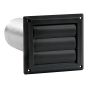 Plastic Louvered Exhaust  - Black - 4"