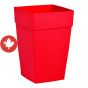 Self-Watering Harmony Tall Planter - 16" x 14" x 16" - Red