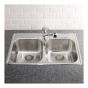 Kitchen Sink - 2 Bowls - 1 Hole - Stainless Steel - 31" x 21" x 8"