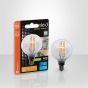Lightbulb - LED Filament - Type G16.5 - Soft White - Candelabra - Clear - 5.5 W