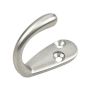 Crochet simple pour garde-robe ou penderie 1-3/4", nickel brossé, 18 mm x 46 mm