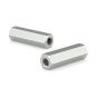 Hex Coupling Nut - Zinc - 1/4" x 1 3/4" - 50/Pkg