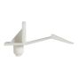 Support en plastique avec retenue, blanc, 1/4 po x 45 mm x 13 mm, 8/pqt