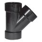 ABS DWV 45° Wye Fitting - 2" x 2" x 2" - Hub - Black