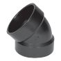 ABS DWV 45˚ Elbow - 1 1/2" - Hub - Black