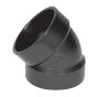 ABS DWV 45˚ Elbow - 2" - Hub - Black