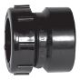 ABS DWV Female Trap Adapter with Plastic Nut - 1 1/4" - Hub x Plastic nut - Black