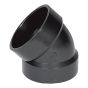 ABS DWV 45˚ Elbow - 4" - Hub - Black