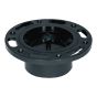 Bride de toilette ajustable en ABS DWV avec bouchon d'essai, 4" x 3", femelle, noir