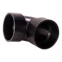 Coude 90° en ABS DWV, court, 3", femelle, noir