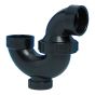 Siphon en P pivotant avec union et bouchon de nettoyage en ABS DWV, 1 1/2", femelle, noir
