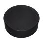 Bouchon rond, Grande extrémité non plissé, Noir mat, Cal. 24, 6"