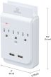 Wall Multi Power Outlet with 2 USB Ports + Phone Holder