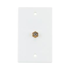 RG6 and  RG59 Coaxial Cable White Wall Plate