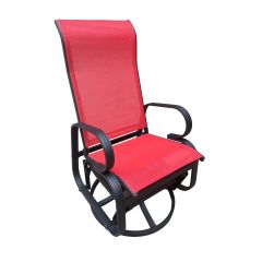 Chaise berçante pivotante Riviera, rouge