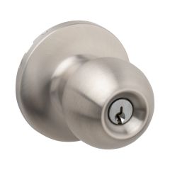 Door Knob with Key - Adjustable Latch - Stainless steel