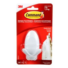 Command Double Hook - White