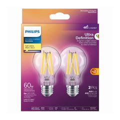 Ampoules DEL A19 WarmGlow Ultra Definition, 60 W, blanc doux, 2/pqt