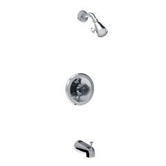 Robinet bain/douche, Elyan, 1 poignée, chrome, 4 morceaux