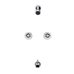 Robinet bain/douche Nomis, 2 poignées, chrome, 7 morceaux