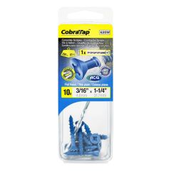 Concrete Screws - Flat Head - 3/16" x 1 1/4" - Drill Bit incl. - 10/pack
