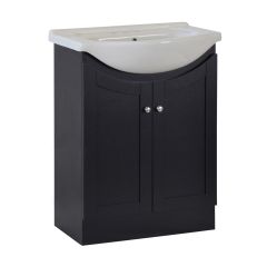 Meuble-lavabo, Priam, 2 portes, noir, 24"