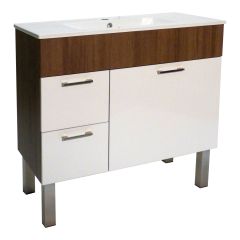 Meuble-lavabo, Mirage, 2 tiroirs, blanc bois, 36" x 30"