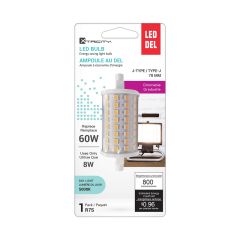 Ampoule DEL type-J, culot R7S, lumière du jour, 8 W